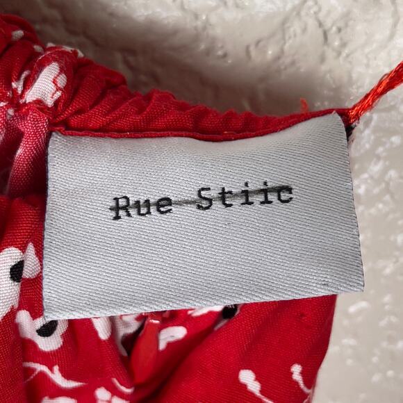 Free People Rue Stiic Westcott One Shoulder Midi Dress Floral Poppy Red Medium - Picture 6 of 12